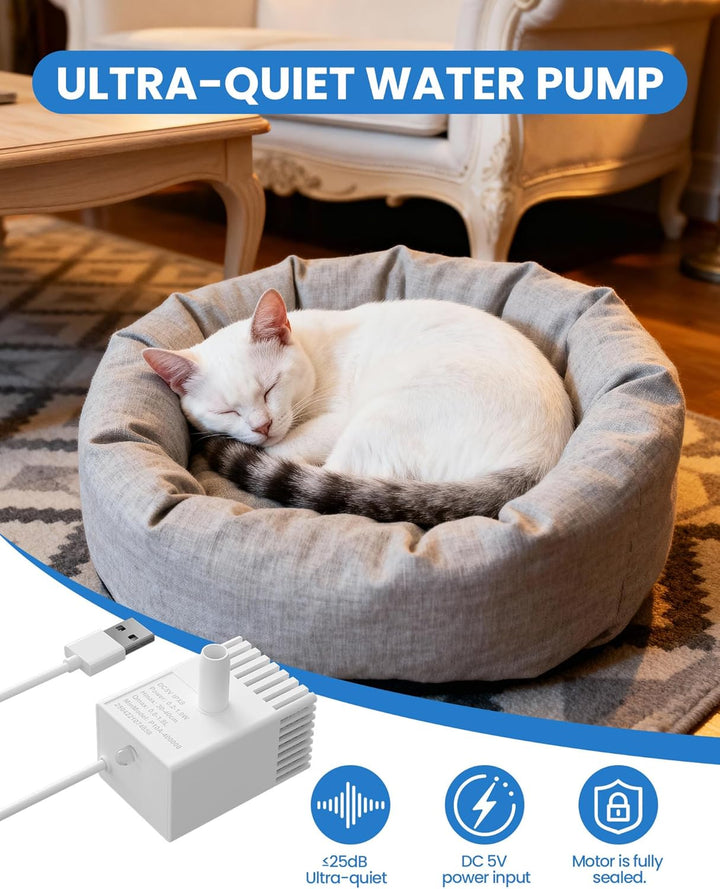 Ersatzpumpe für Katzenbrunnen,Pumpe für Katzen Trinkbrunnen
