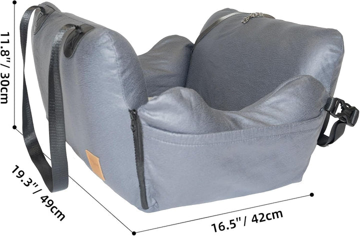 Hundesitz Auto, Abnehmbarer Airbag Design Grau Wasserdicht Hunde Autositz Gepolsterter, Beifahrersit