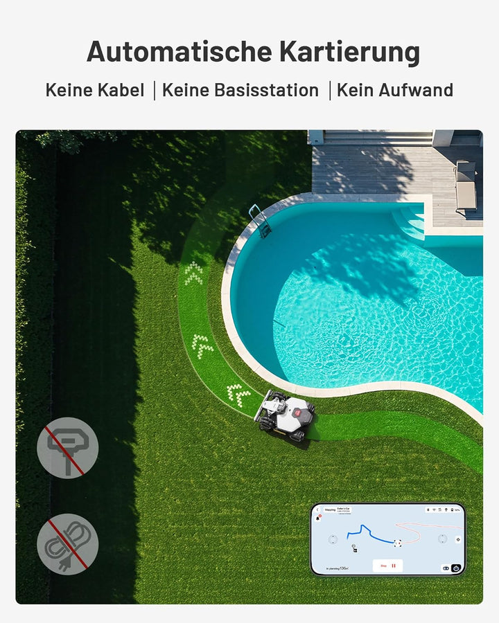 MAMMOTION LUBA mini AWD LiDAR Mähroboter ohne Begrenzungskabel Mit 3D LiDAR + Vision, Ohne RTK-Anten