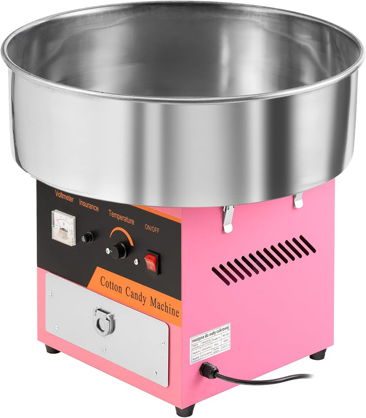 Professionelle Zuckerwattemaschine 980W – Elektrische Zuckerwatte Maschine aus Edelstahl mit Tempera