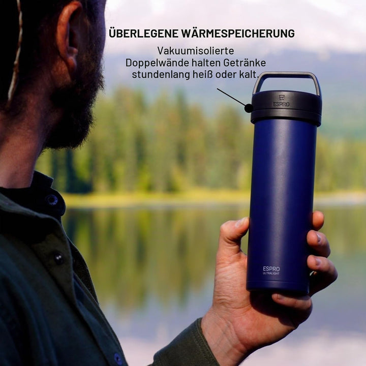 ESPRO – P0 Ultraleichte – Französische Kaffeepresse für Einzelportionen und leichte Trinkflasche für