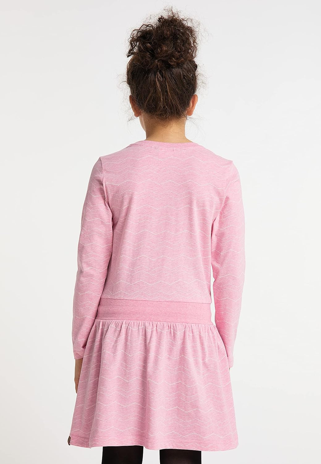 Ragwear Mädchen Kleid langärmelig mit Chevron-Muster, Kordel in der Taille, Taschen, 100% vegan, ide
