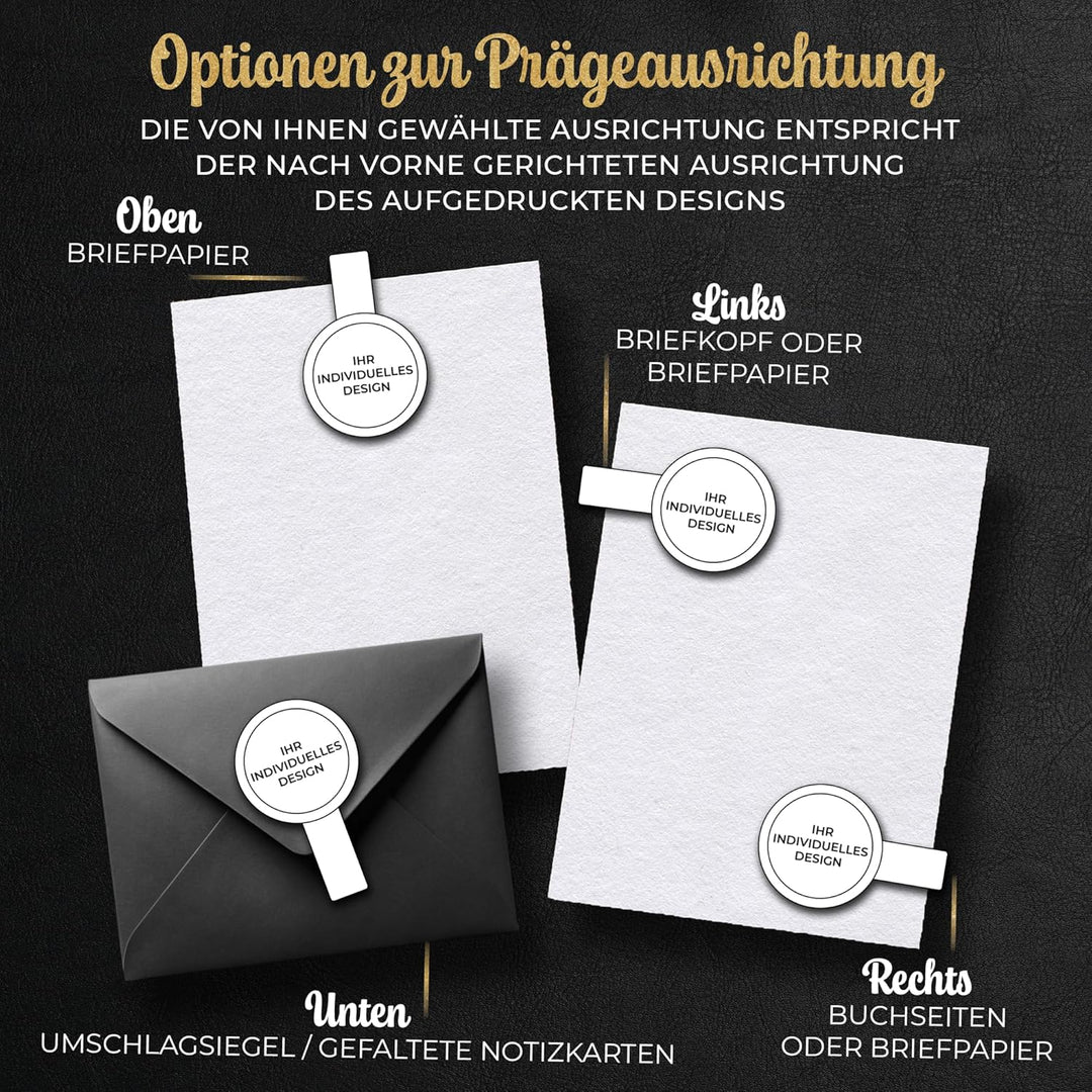 JUST REFINE® Prägestempel Personalisiert – Initialen Prägezange für Papier: Ideal für Geschenke & Ei