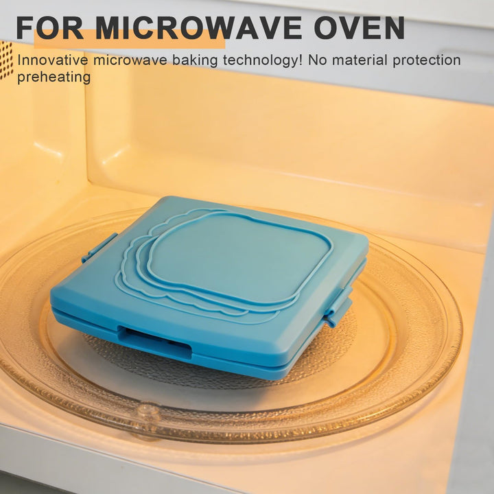 Sandwichmaker Mikrowellen, Silikon Sandwichtoaster 16 x 16 cm, Kontaktgrill Abnehmbare Platten und S