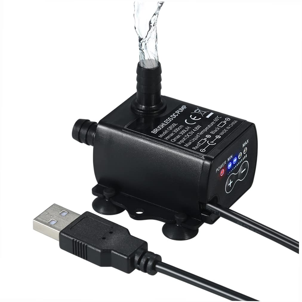 Matybobe Ultra-leise Mini USB DC5V 4,8 Watt 300L / H Aufzug 300 cm Brushless Wasserpumpe Wasserdicht