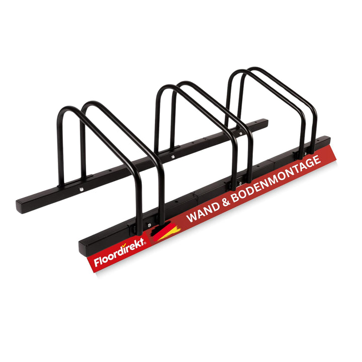Floordirekt Fahrradständer für 3 Fahrräder mit Reifenbreiten bis 55 mm Eisen Fahrradhalter Aufstells