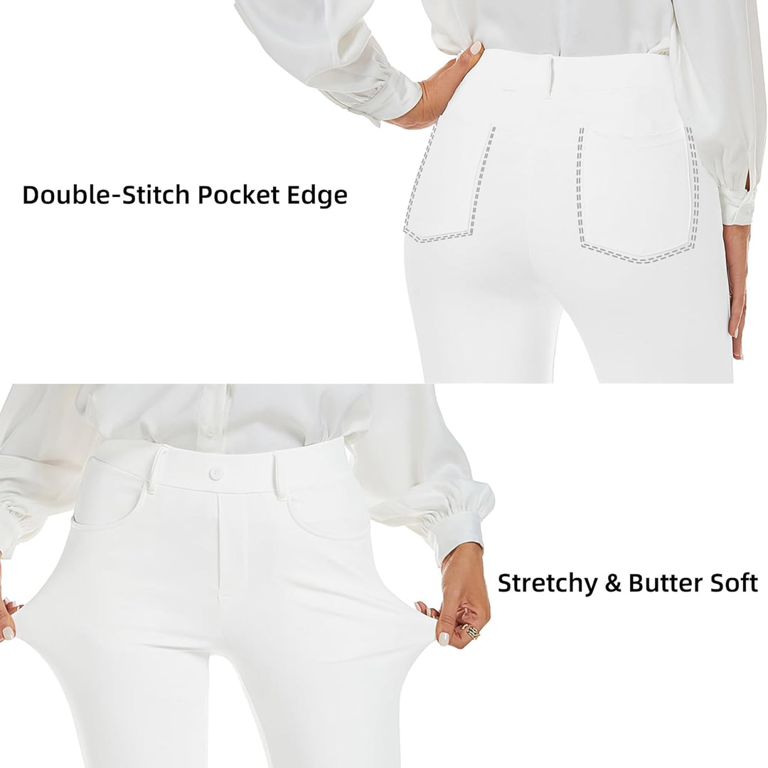 adorence Yoga Hose Damen: Elegante Hose Damen, Stretch Schlaghose Damen mit Hoher Taille, Taschen -