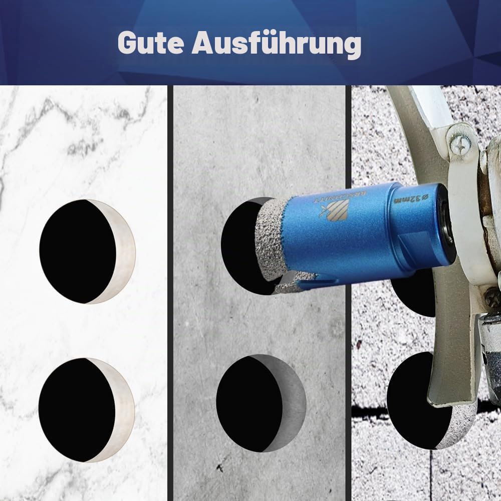 Diamant Fliesenbohrer 68mm - BRSCHNITT M14 Diamantbohrer Lochsäge für Fliesen Porzellan Keramik Marm