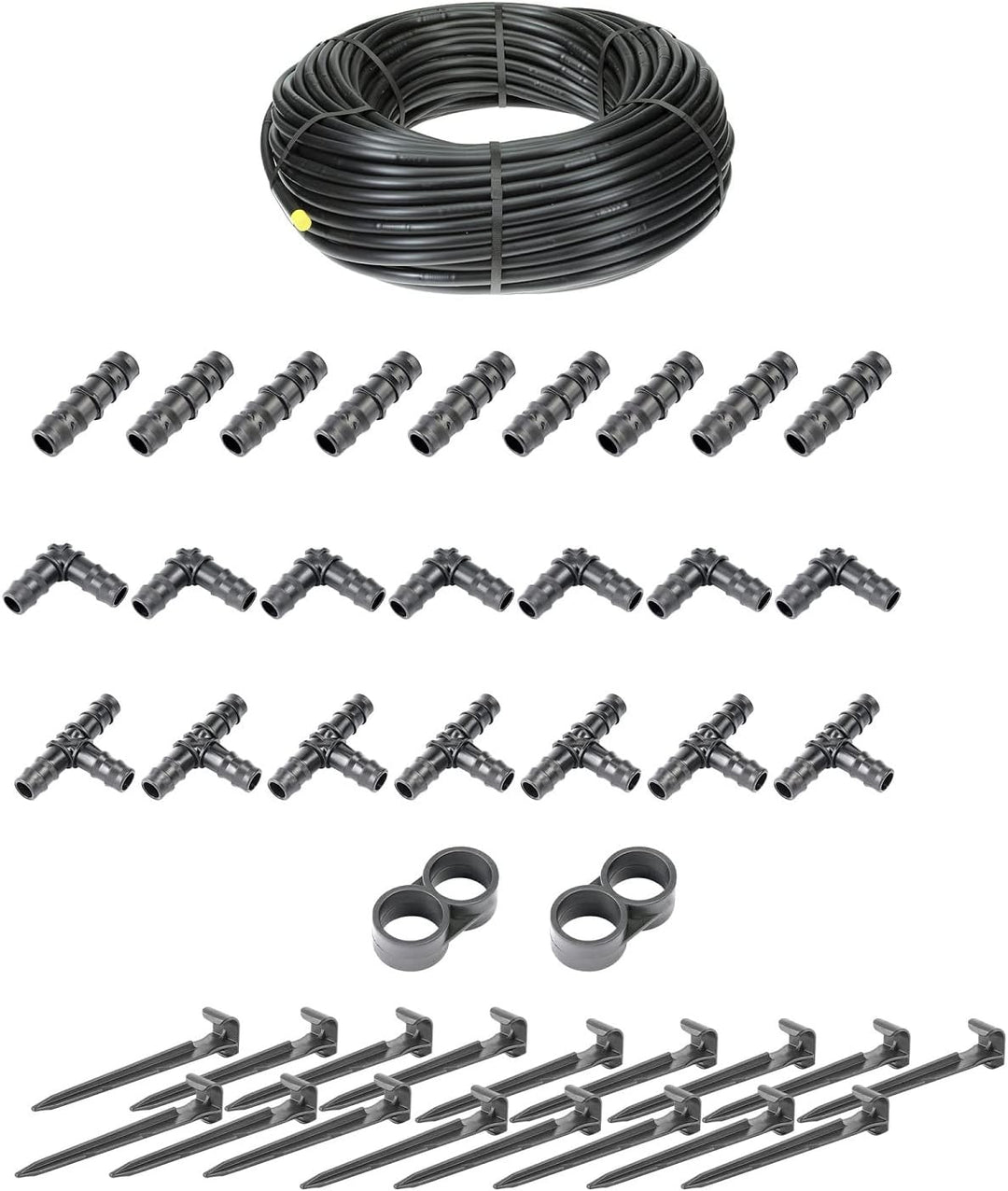 HaGa® Bewässerungsset - 100 Meter Tropfschlauch 16mm ohne Druckkompensierung inkl. Zubehör - Perlsch