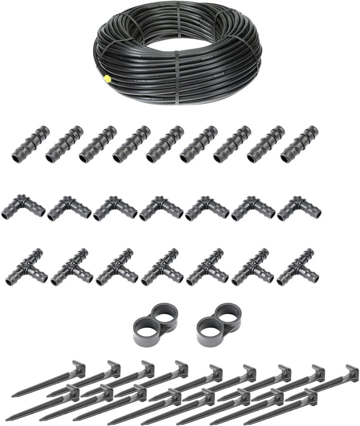 HaGa® Bewässerungsset - 100 Meter Tropfschlauch 16mm ohne Druckkompensierung inkl. Zubehör - Perlsch