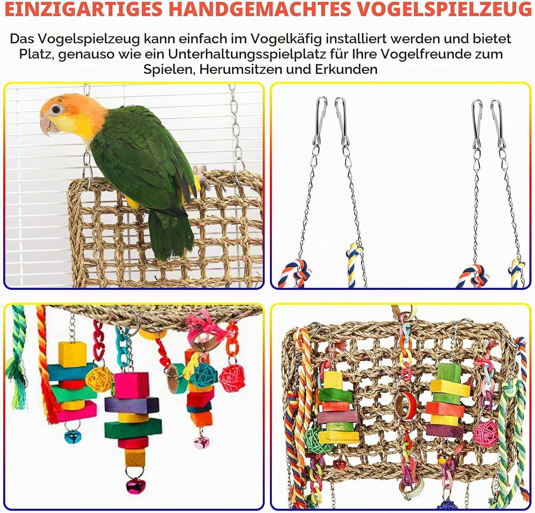 SUNOYA Papageienspielzeug, Wellensittich Spielzeug Natürliche Sicheres Holz Papagei Spielzeug Vogel