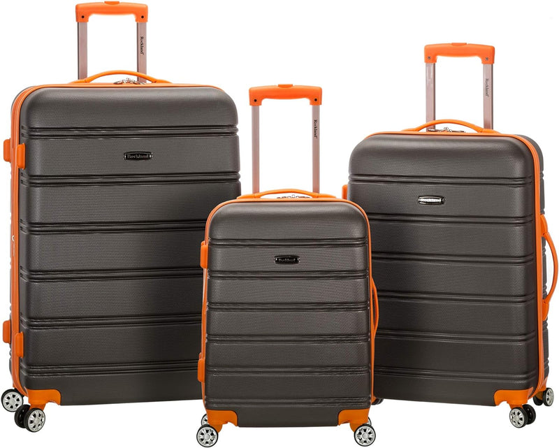 Rockland Melbourne Hardside Erweiterbares Spinner-Rad Gepäck, Dunkelgrau, 3-Piece Set (20/24/28), Me