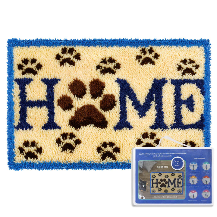 ROCKY&CHAO Knüpfteppich Zum Selber knüpfen, Knüpfsets Latch Hook Kit Selbst Knüpfen Set für Kinder u