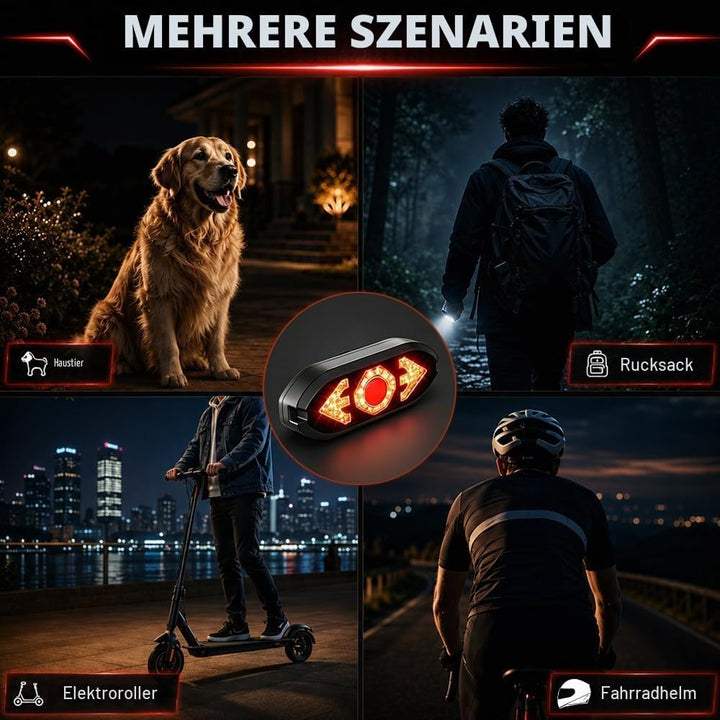 Blinker E Scooter, IPX4 USB Wiederaufladbar E Scooter Blinker mit Funkfernbedienung, Automatische Br