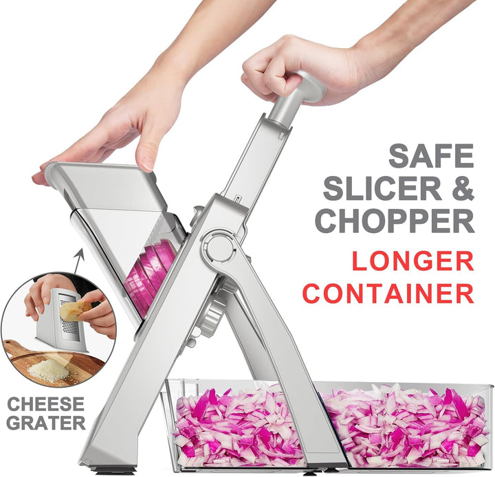 SupMakin Gemüseschneider, Once for All Verstellbar Gemüsehobel Genius Mandoline Vegetable Slicer Kar