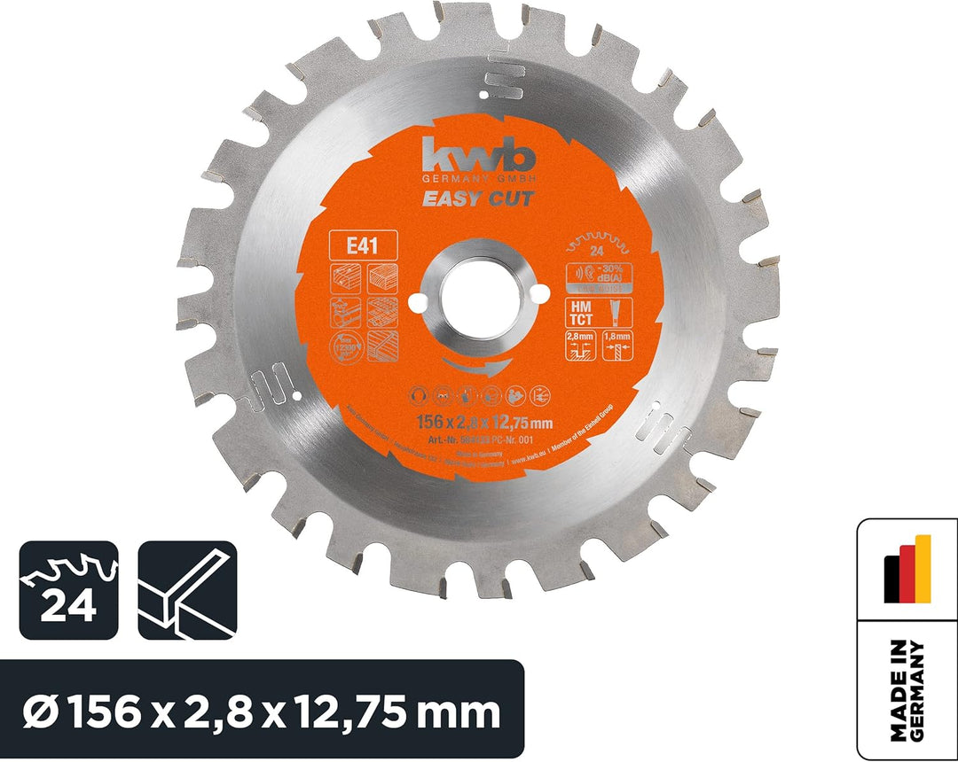 kwb Kreissägeblatt 156 x 12,75 mm, Made in Germany, Nagelfest, für Holz mit Metallresten, Universal