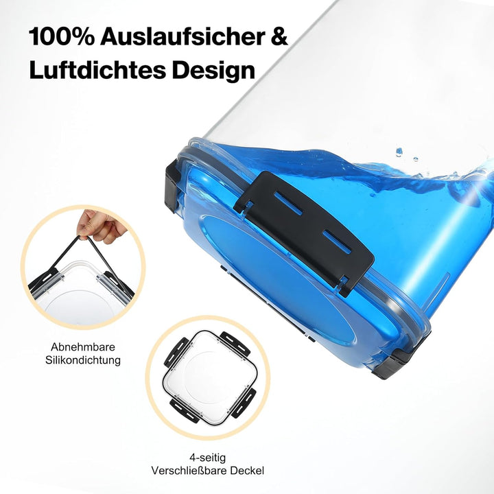 YASHE 5,3L Gross Vorratsdosen mit Deckel Luftdicht, 4er Set Kunststoff Frischhaltedosen mit Deckel,