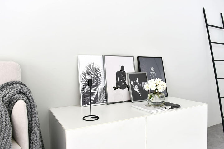 DEHA Design Bilderrahmen Boston, A2 42x59,4 cm, Aluminium Silber, bruchsicheres Acrylglas, für Poste