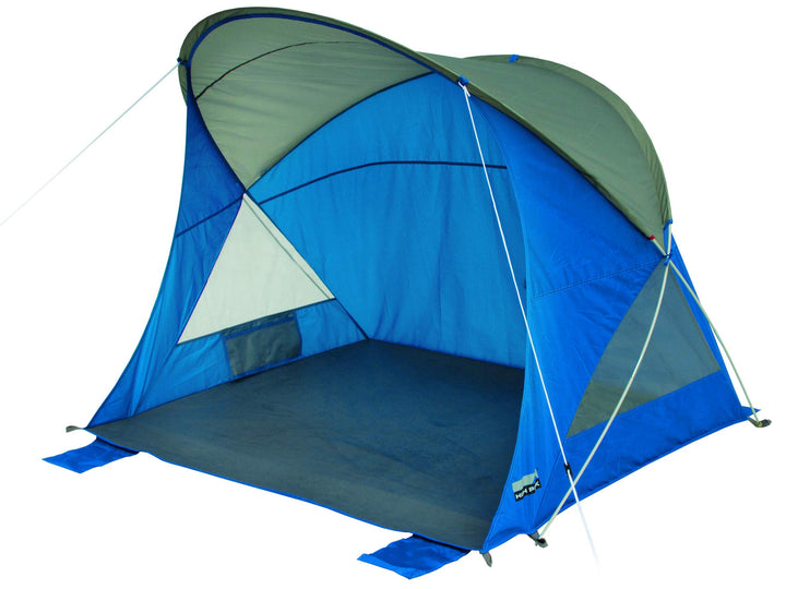 High Peak Strandmuschel Sevilla, UV 40 Sonnenschutz, Windschutz mit 4 Sandtaschen, grosse Mesh Fenst