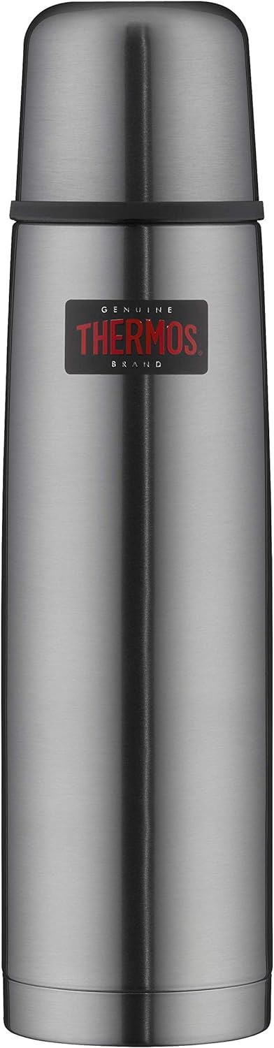 THERMOS LIGHT & COMPACT BEVERAGE BOTTLE 1l, stone grey, Thermosflasche Edelstahl, Isolierflasche gra