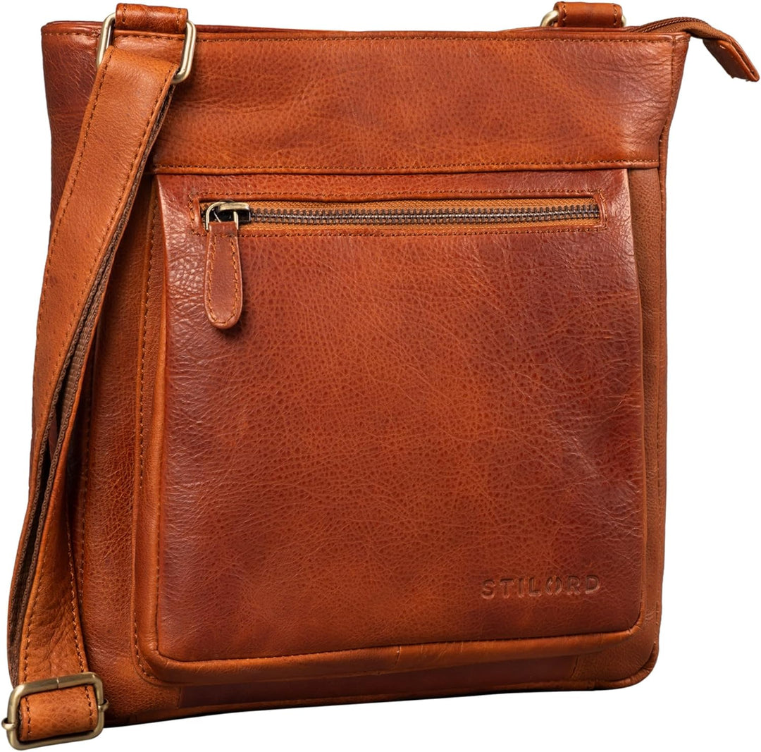 STILORD 'Kaja' Vintage Ledertasche Damen Umhängetasche Handtasche Crossbody Bag Elegante Schultertas