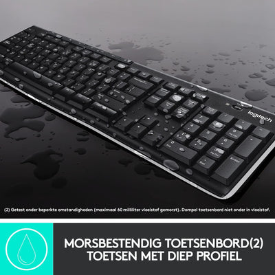 Logitech MK270 Kabelloses Set mit Tastatur und Maus für Windows, Belgisches AZERTY-Layout - Schwarz