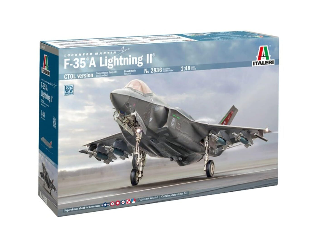 Italeri 2836 1:48 F-35A Lightning II (Beast Mode) - Modellbau, Bausatz, Standmodellbau, Basteln, Hob