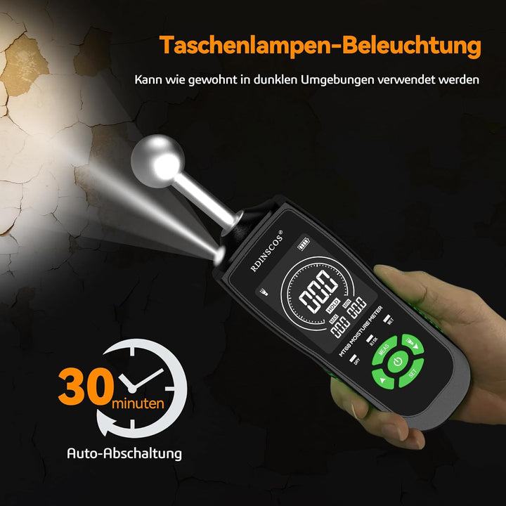 Feuchtigkeitsmessgerät RDINSCOS Feuchtigkeitsmessgerät für Wände Holzfeuchtemessgerät Zerstörungsfre