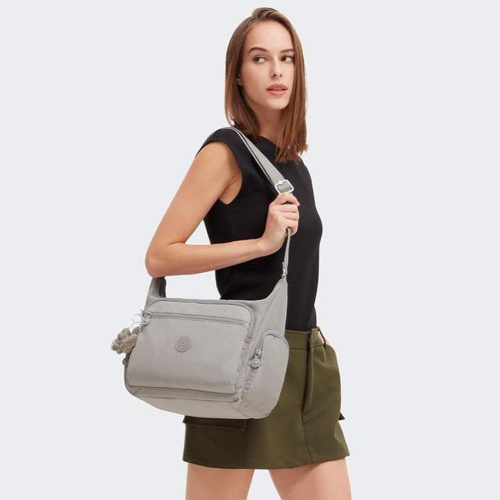 Kipling Damen Gabbie Crossbody, Grey Grau, 35.5x30x18.5 cm (B x H T) EU Einheitsgrösse Grey Gris, Ei