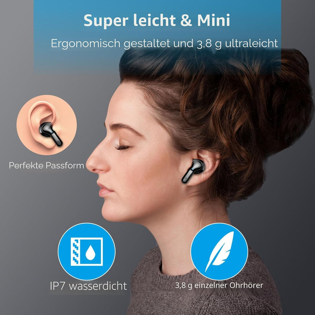 2026 Bluetooth Kopfhörer in Ear, 6D Stereo Kopfhörer Kabellos Bluetooth 5.4 | 56Std Tiefer Bass ENC