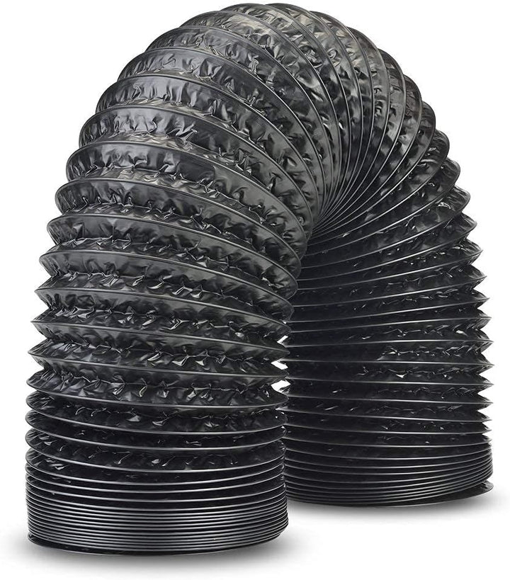 Aluflexschlauch PVC Lüftungsschlauch 10m (125mm) Schwarz - Flexibel, Hohe Druckfestigkeit, Für Lüftu