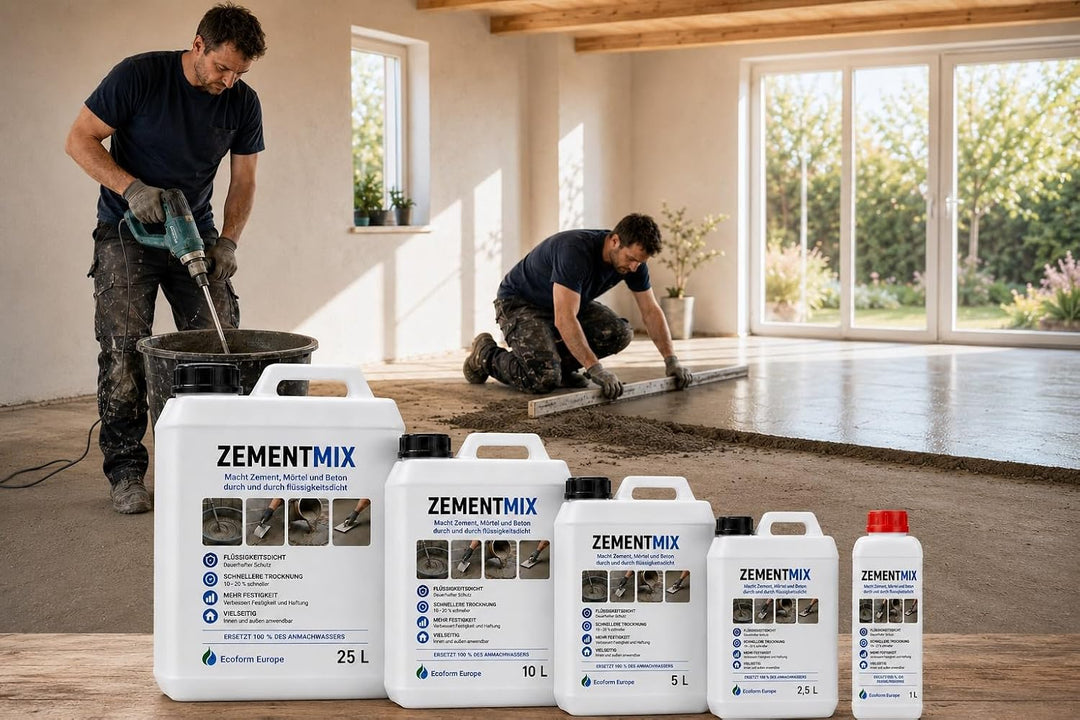 Ecoform Zementmix - Betondichtmittel für WU Beton - flüssigkeitsdichten Beton - Frostschutz &amp; wasser