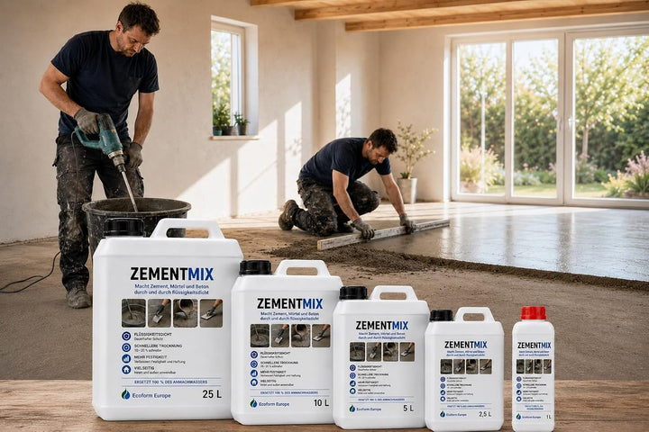 Ecoform Zementmix - Betondichtmittel für WU Beton - flüssigkeitsdichten Beton - Frostschutz &amp; wasser
