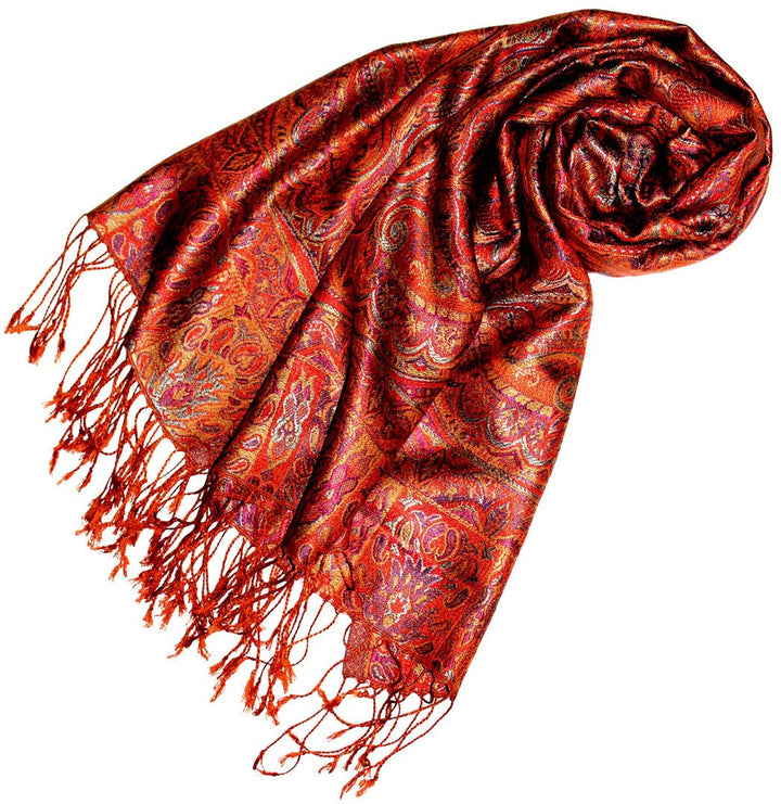 Lorenzo Cana Damen Pashmina Schal Schaltuch jacquardgewebt 100% Seide 70 cm x 190 cm Paisleymuster S
