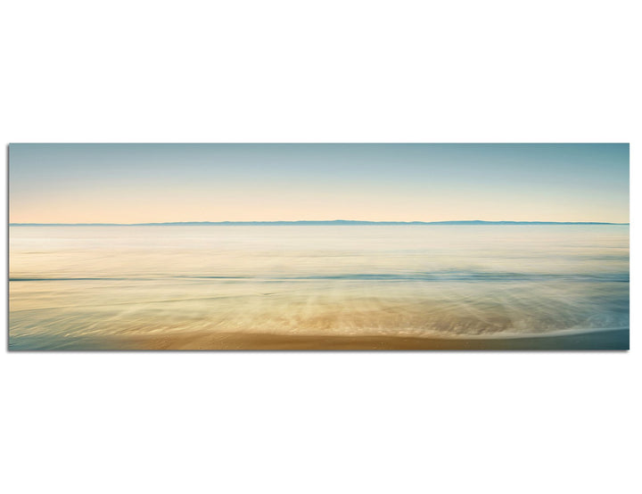 Paul Sinus Art Panoramabild auf Leinwand und Keilrahmen 150x50cm Meer Strand Vintage