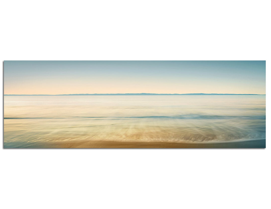 Paul Sinus Art Panoramabild auf Leinwand und Keilrahmen 120x40cm Meer Strand Vintage