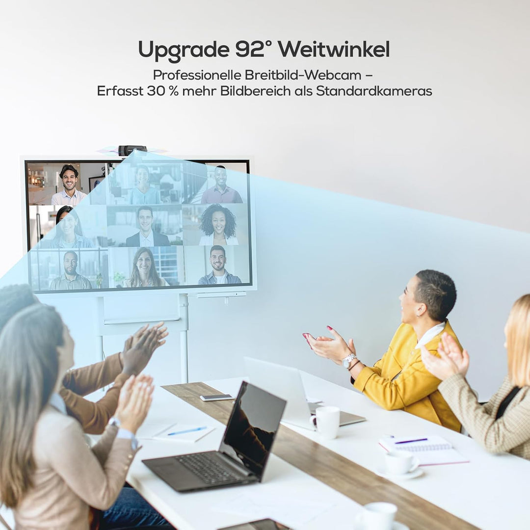 Nulaxy C900 Webcam mit Mikrofon, FHD 1080P Webcam mit Abdeckung, Webcam USB Plug & Play, Laptop PC K
