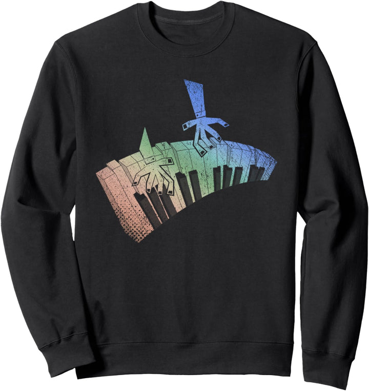 Piano Musik Klavierspieler Musiker Bunte Klaviatur Klavier Sweatshirt