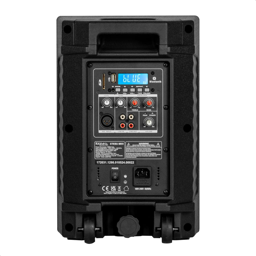 Ibiza - XTK8A-MKII - Aktiver 8"/20cm SONO-Lautsprecher - 25mm Kompressionshochtöner - Bassreflexsyst