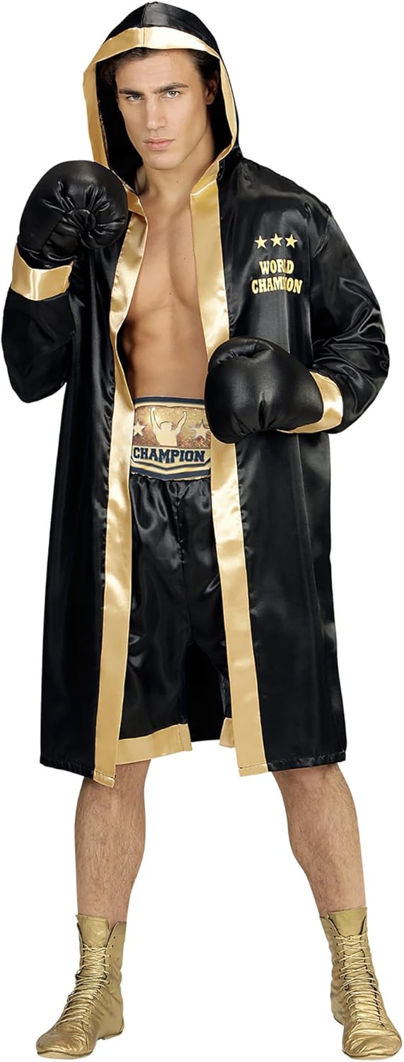 W WIDMANN MILANO Party Fashion - Kostüm Boxer World Champion, Boxermantel mit Kapuze, Sportler, Kick