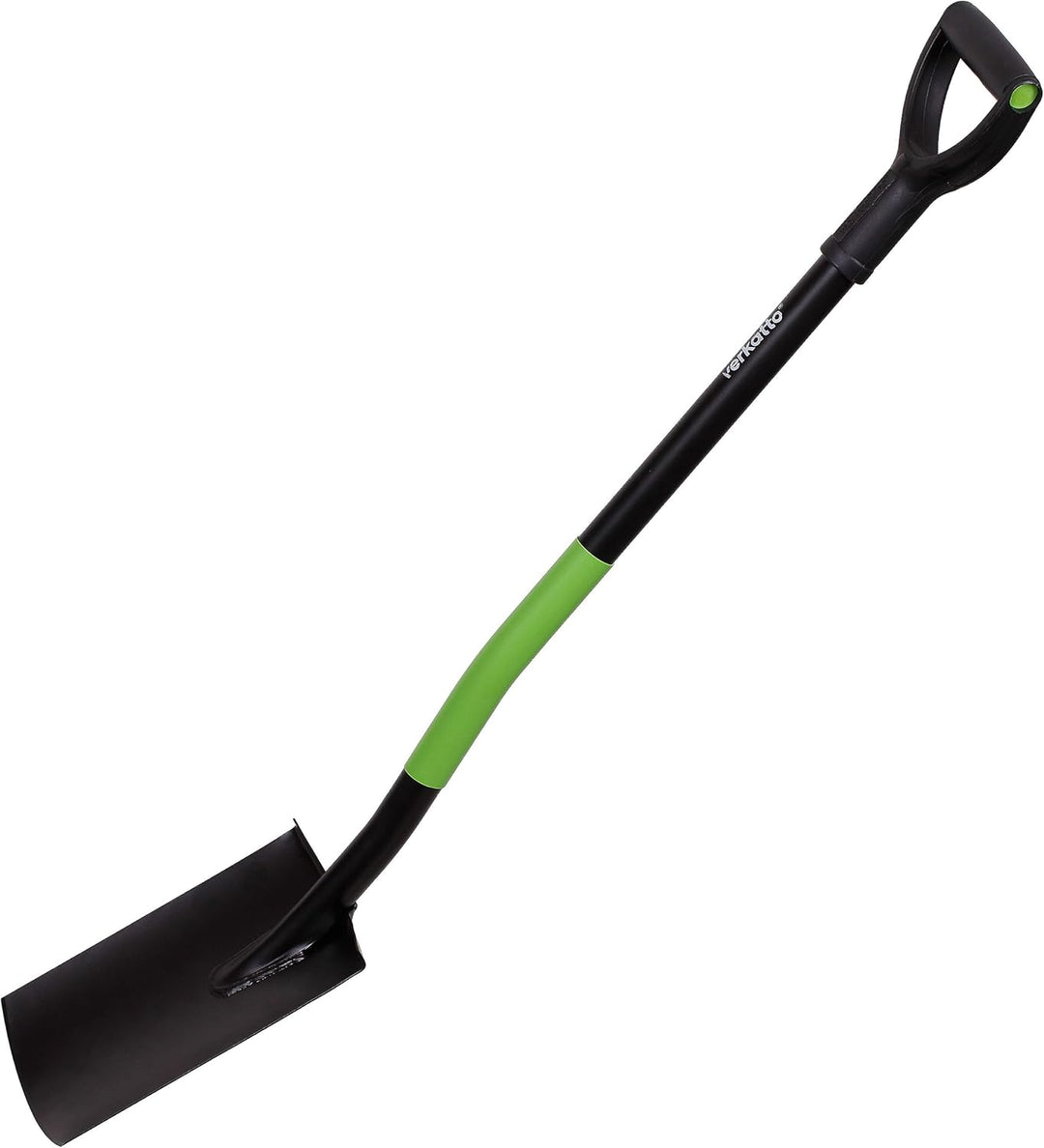 Mivos Runder Gärtnerspaten aus Gehärtetem Stahl - 110 cm - Gartenspaten mit Breite Trittkante - Grab