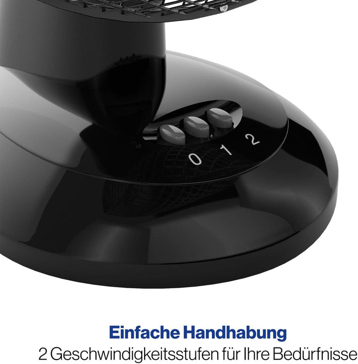 Clatronic® Ventilator mit Schwenkfunktion | Ventilator leise 2 Stufen | Ø 23 cm | Tischventilator 30