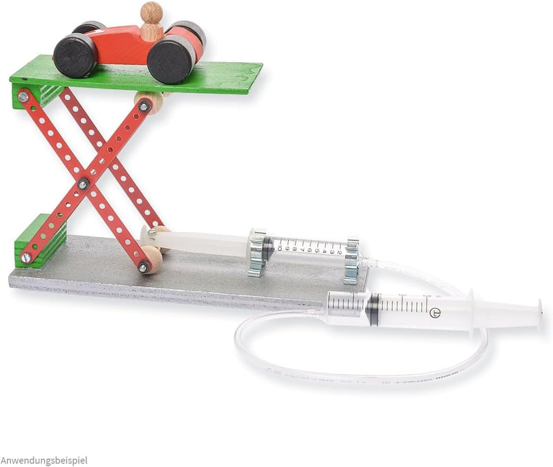 matches21 HOME & HOBBY Kinder Bastelset ab 12 Jahren Hebebühne Pneumatik/Hydraulik Modell als Bausat