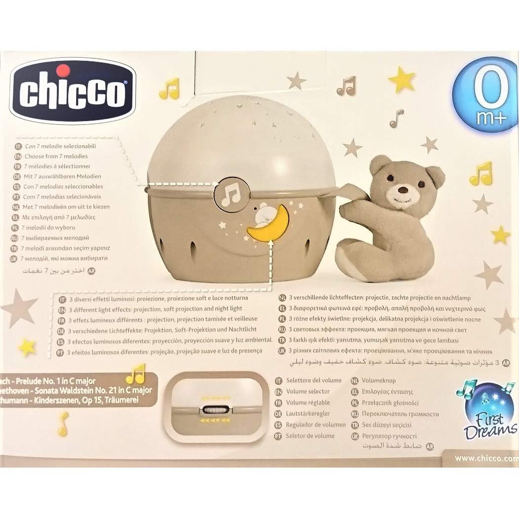 Chicco Next2Stars Baby-Nachtlicht, Neutral | Sternenlichtprojektor für Babybetten und Krippen, Sound