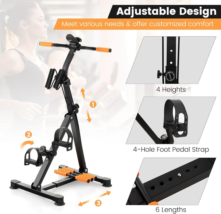 FANTASK Heimtrainer Pedaltrainer für Senioren, Hand Arm Bein Knie Fitnessgerät mit LCD Display, höhe