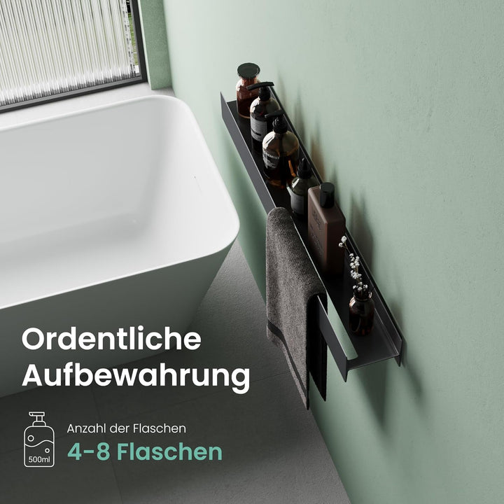 Mai & Mai Duschablage zum Bohren oder Kleben Duschregal Badablage 60cm Badezimmerablage zur Wandmont