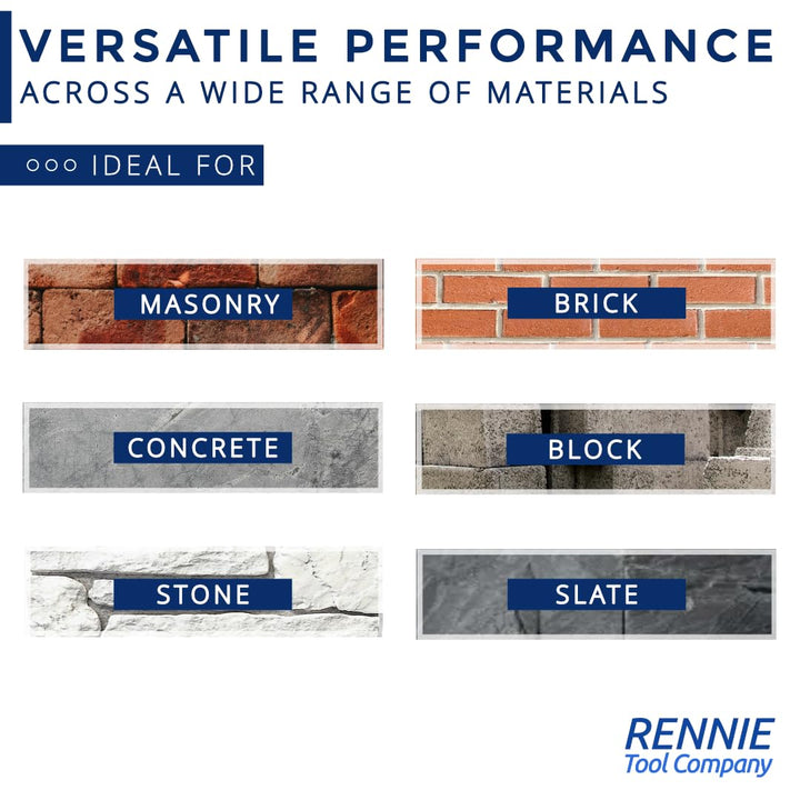 Rennie Tools – 40 mm TCT-Kernbohrer, Wolframkarbid-Spitze, für Beton, Mauerwerk, Ziegel, Porenblock