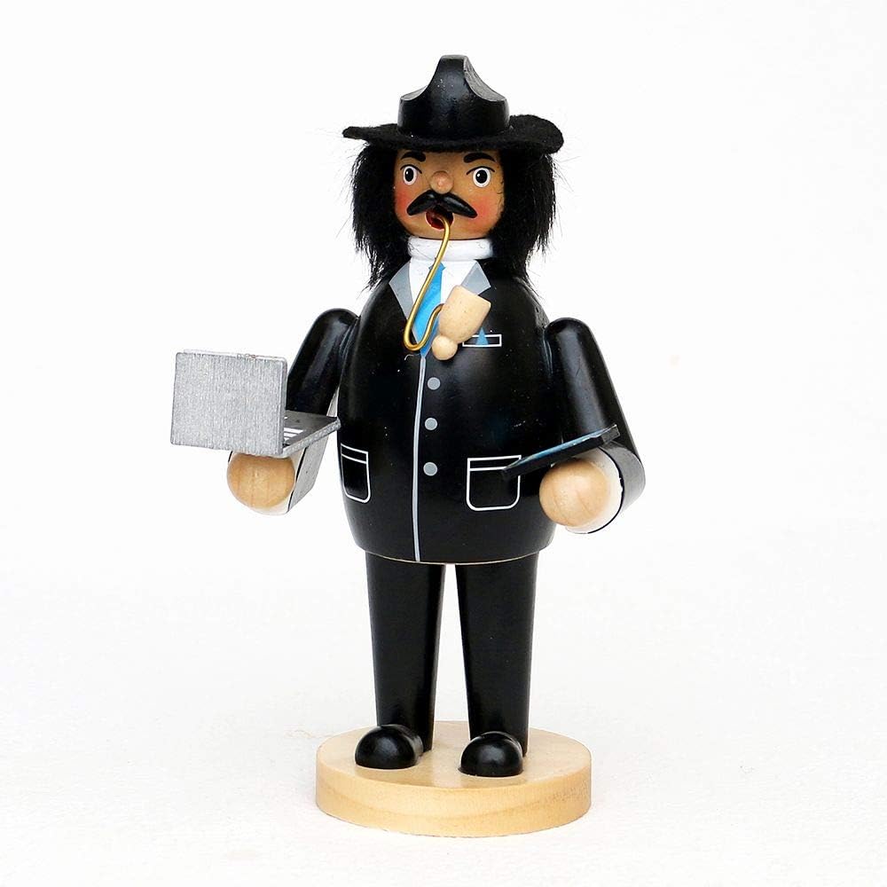 Wichtelstube-Kollektion Holz Räuchermann Räuchermännchen Räucherfigur Geschäftsmann mit Handy & Lapt