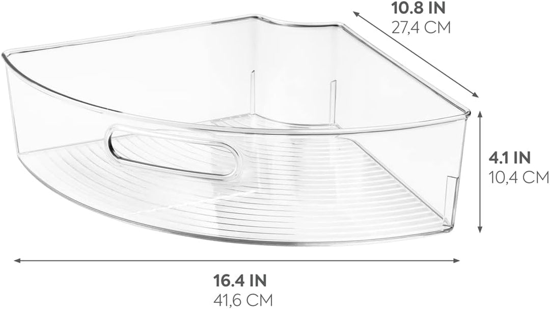 iDesign 62630EU Lazy Susan Schrank-Behälter 1/4, Durchsichtig, Farblos (Packung mit 2) Bezbarvé 1/4