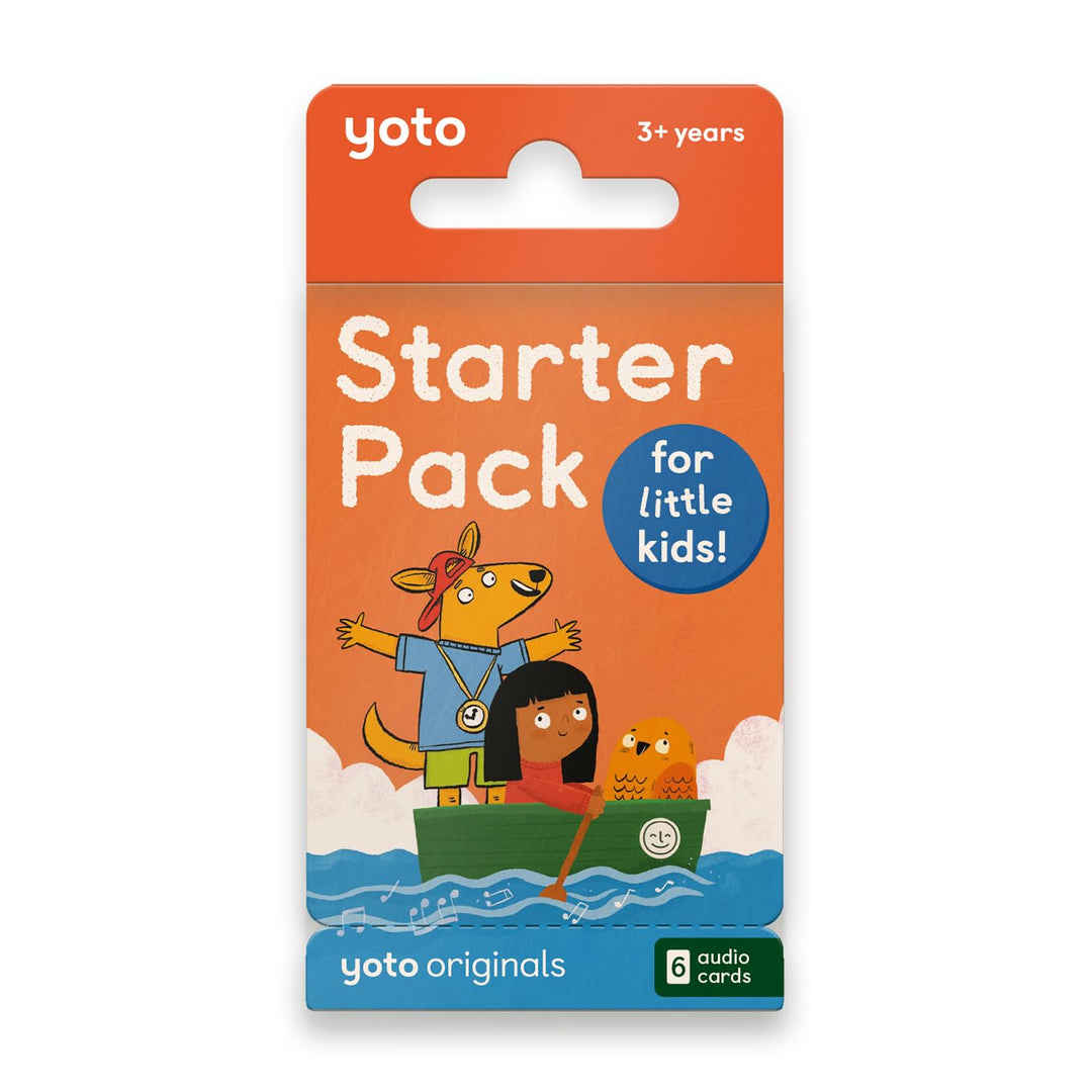 Yoto Starterpaket für kleine Kinder – 6 Kinder-Audiokarten, pädagogischer Bildschirm, gratis hören m